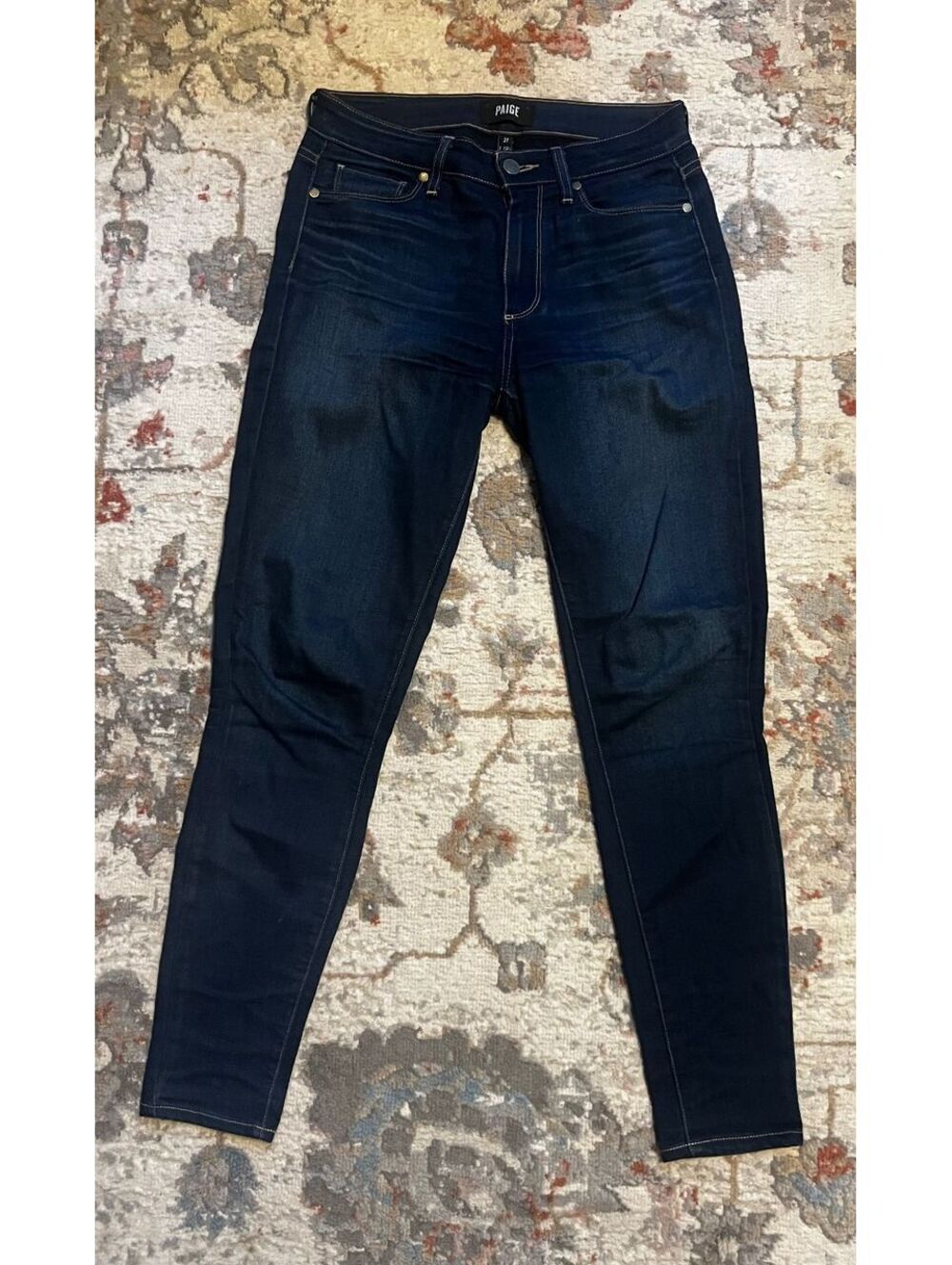 PAIGE Women's Dark Wash Skinny Jeans Size 27 Premium Denim Stretch